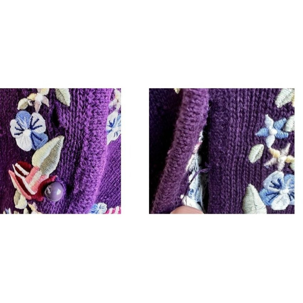 Vintage Marisa Christina Classics Floral Vest Small Plum Embroider Sweat… - Picture 12 of 12